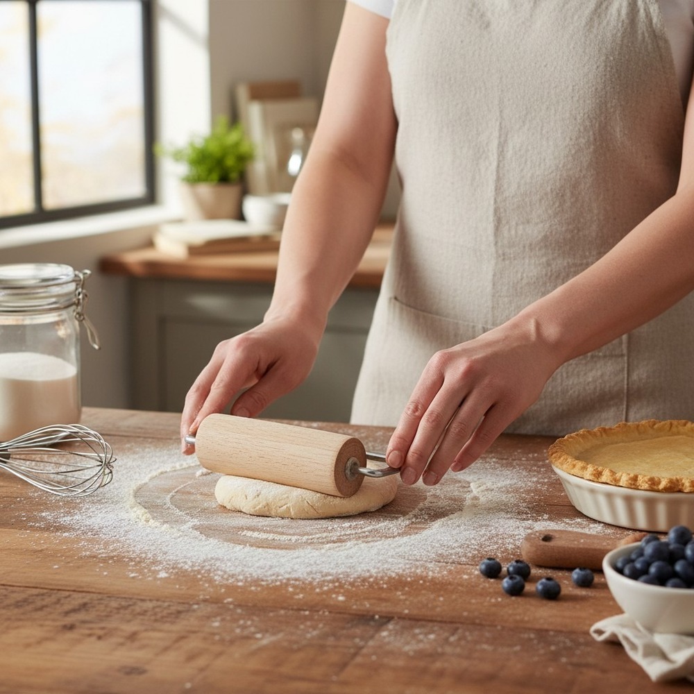 Mrs. Anderson's Baking Double Dough Roller Wood Pastry Roller 43679 New